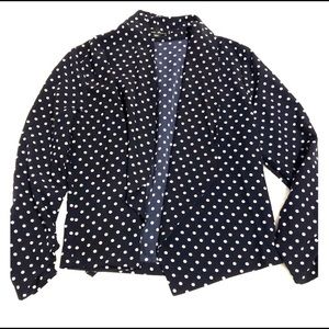 Navy and White Polka Dot Blazer